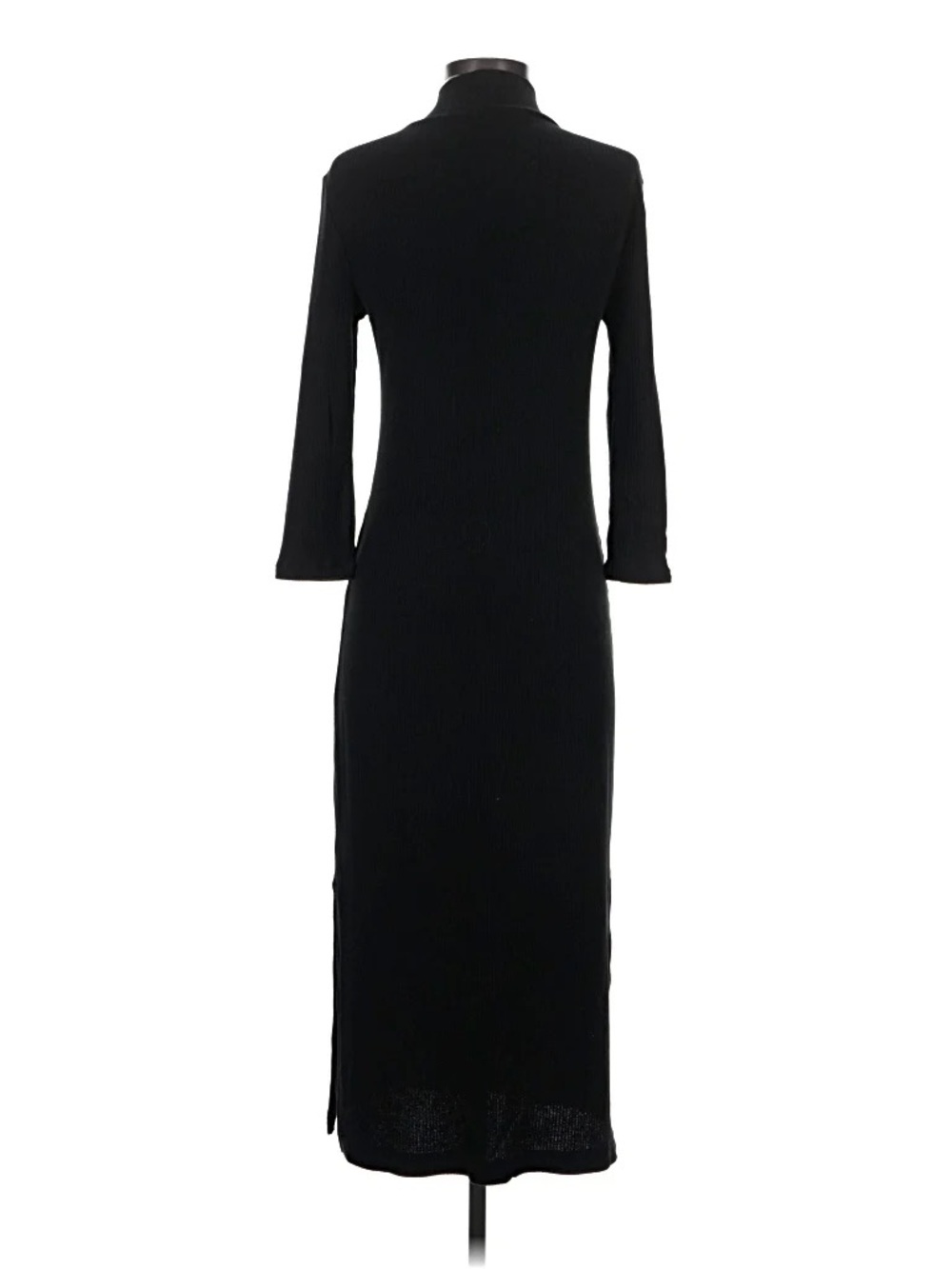 Banana Republic Black Ribbed Midi Dress